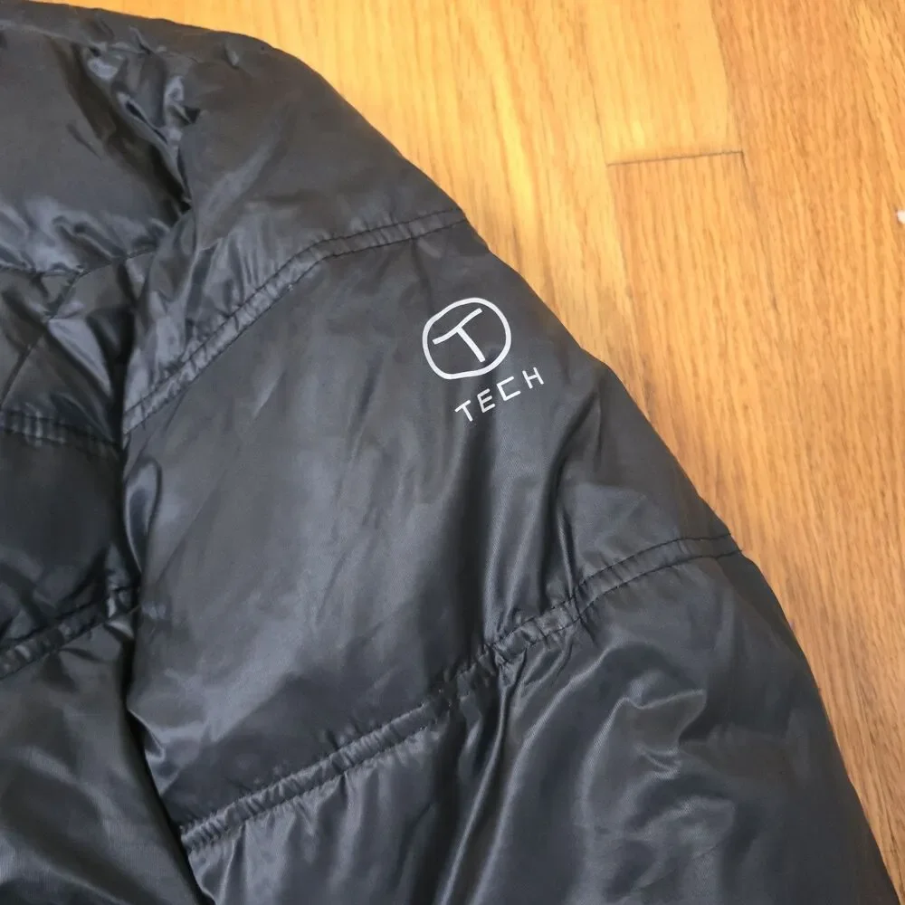 TUMI T TECH Men's Black Puffer Down Jacket Black Quilted  Size XL